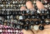 CAA3084 15 inches 10mm faceted round fire crackle agate beads wholesale