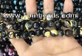 CAA3089 15 inches 10mm faceted round fire crackle agate beads wholesale