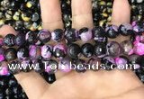 CAA3090 15 inches 10mm faceted round fire crackle agate beads wholesale