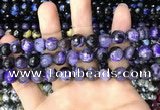 CAA3091 15 inches 10mm faceted round fire crackle agate beads wholesale