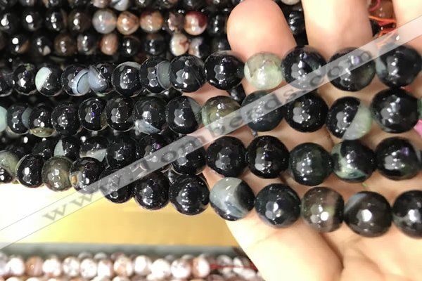 CAA3093 15 inches 10mm faceted round fire crackle agate beads wholesale