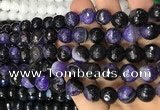 CAA3095 15 inches 10mm faceted round fire crackle agate beads wholesale