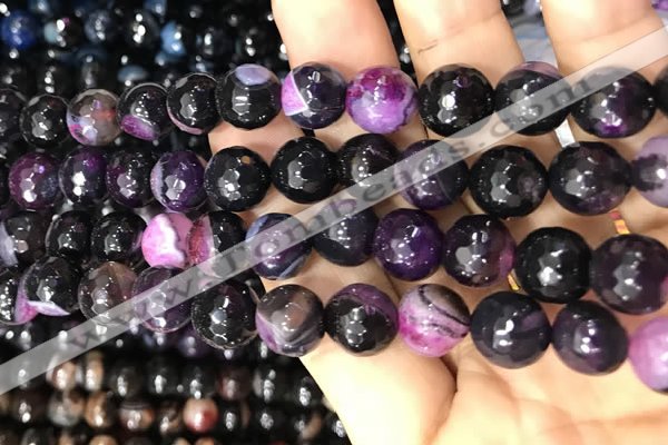 CAA3096 15 inches 10mm faceted round fire crackle agate beads wholesale