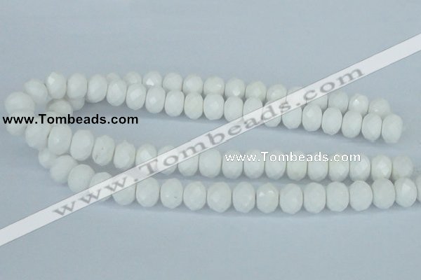 CAA31 15.5 inches 10*14mm rondelle white agate gemstone beads