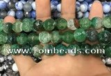 CAA3146 15 inches 12mm faceted round fire crackle agate beads wholesale