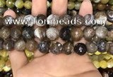 CAA3152 15 inches 12mm faceted round fire crackle agate beads wholesale