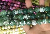 CAA3184 15 inches 14mm faceted round fire crackle agate beads wholesale