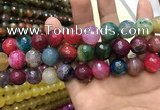 CAA3198 15 inches 14mm faceted round fire crackle agate beads wholesale