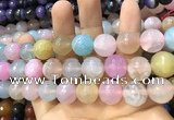 CAA3203 15 inches 14mm faceted round fire crackle agate beads wholesale