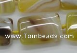 CAA322 15.5 inches 22*32mm rectangle yellow line agate beads