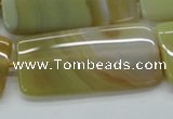 CAA323 15.5 inches 24*50mm rectangle yellow line agate beads