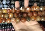 CAA3238 15 inches 16mm faceted round fire crackle agate beads wholesale