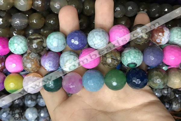 CAA3240 15 inches 16mm faceted round fire crackle agate beads wholesale