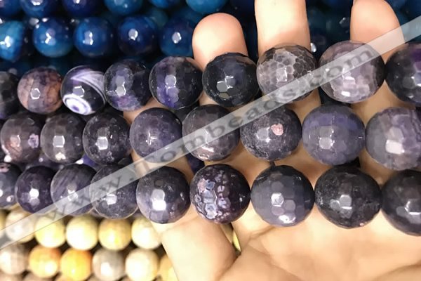 CAA3242 15 inches 16mm faceted round fire crackle agate beads wholesale