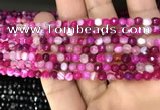 CAA3251 15 inches 4mm faceted round line agate beads wholesale