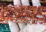 CAA3252 15 inches 4mm faceted round line agate beads wholesale