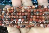 CAA3253 15 inches 4mm faceted round line agate beads wholesale