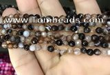 CAA3256 15 inches 4mm faceted round line agate beads wholesale