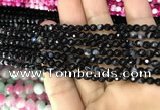 CAA3257 15 inches 4mm faceted round line agate beads wholesale