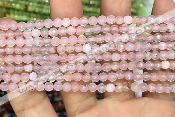 CAA3261 15 inches 4mm faceted round agate beads wholesale