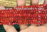 CAA3266 15 inches 4mm faceted round agate beads wholesale