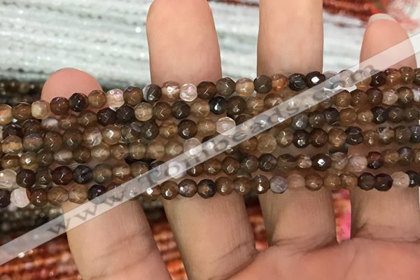 CAA3269 15 inches 4mm faceted round agate beads wholesale