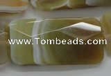 CAA327 15.5 inches 25*50mm faceted rectangle yellow line agate beads