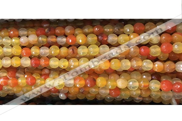 CAA3292 15 inches 6mm faceted round agate beads wholesale