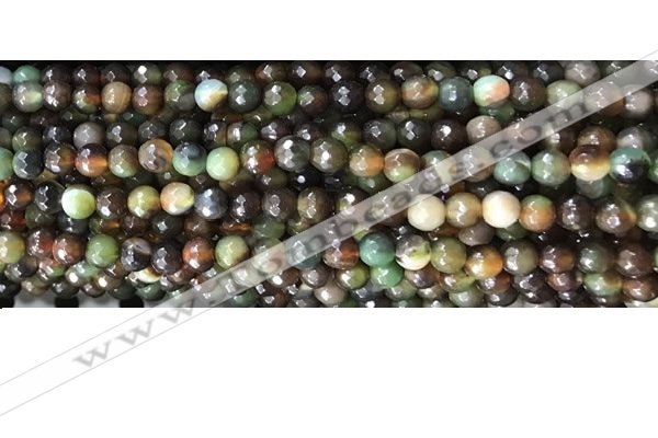 CAA3298 15 inches 6mm faceted round agate beads wholesale