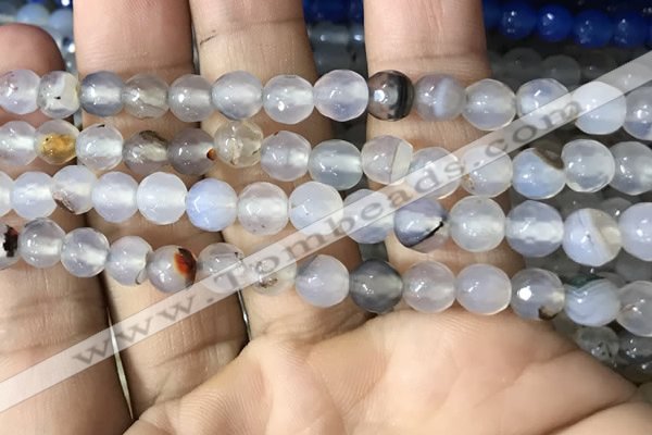 CAA3300 15 inches 6mm faceted round agate beads wholesale