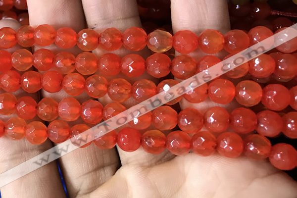 CAA3305 15 inches 6mm faceted round agate beads wholesale