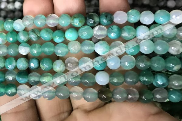 CAA3309 15 inches 6mm faceted round agate beads wholesale