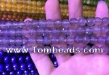 CAA3330 15 inches 8mm faceted round agate beads wholesale