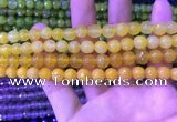 CAA3331 15 inches 8mm faceted round agate beads wholesale