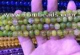 CAA3332 15 inches 8mm faceted round agate beads wholesale