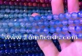 CAA3335 15 inches 8mm faceted round agate beads wholesale