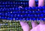 CAA3336 15 inches 8mm faceted round agate beads wholesale