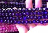 CAA3337 15 inches 8mm faceted round agate beads wholesale