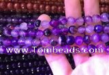 CAA3338 15 inches 8mm faceted round agate beads wholesale