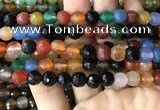 CAA3348 15 inches 8mm faceted round agate beads wholesale