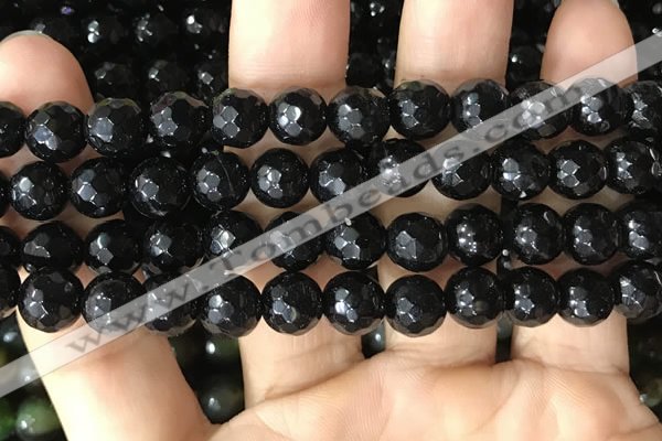 CAA3350 15 inches 8mm faceted round agate beads wholesale