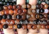 CAA3352 15 inches 8mm faceted round agate beads wholesale