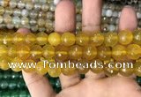 CAA3365 15 inches 10mm faceted round agate beads wholesale