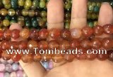 CAA3367 15 inches 10mm faceted round agate beads wholesale