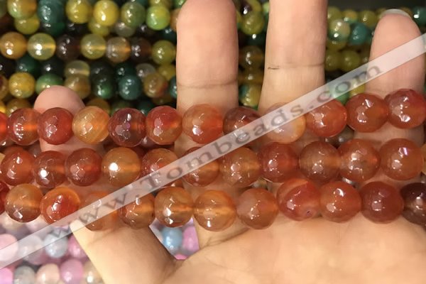 CAA3367 15 inches 10mm faceted round agate beads wholesale