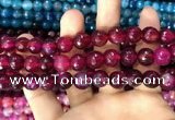 CAA3369 15 inches 10mm faceted round agate beads wholesale