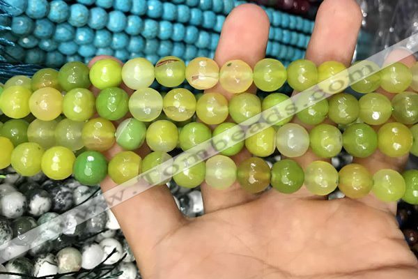 CAA3372 15 inches 10mm faceted round agate beads wholesale