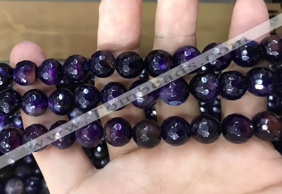 CAA3379 15 inches 10mm faceted round agate beads wholesale