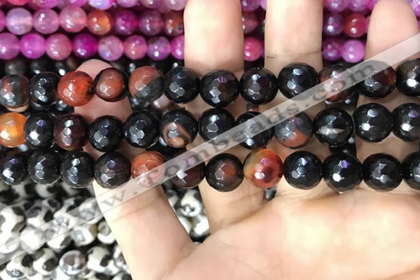 CAA3380 15 inches 10mm faceted round agate beads wholesale