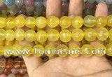 CAA3397 15 inches 12mm faceted round agate beads wholesale